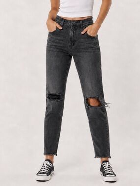 One Teaspoon Legends Distressed Straight Leg Jeans 26 Mom Fit